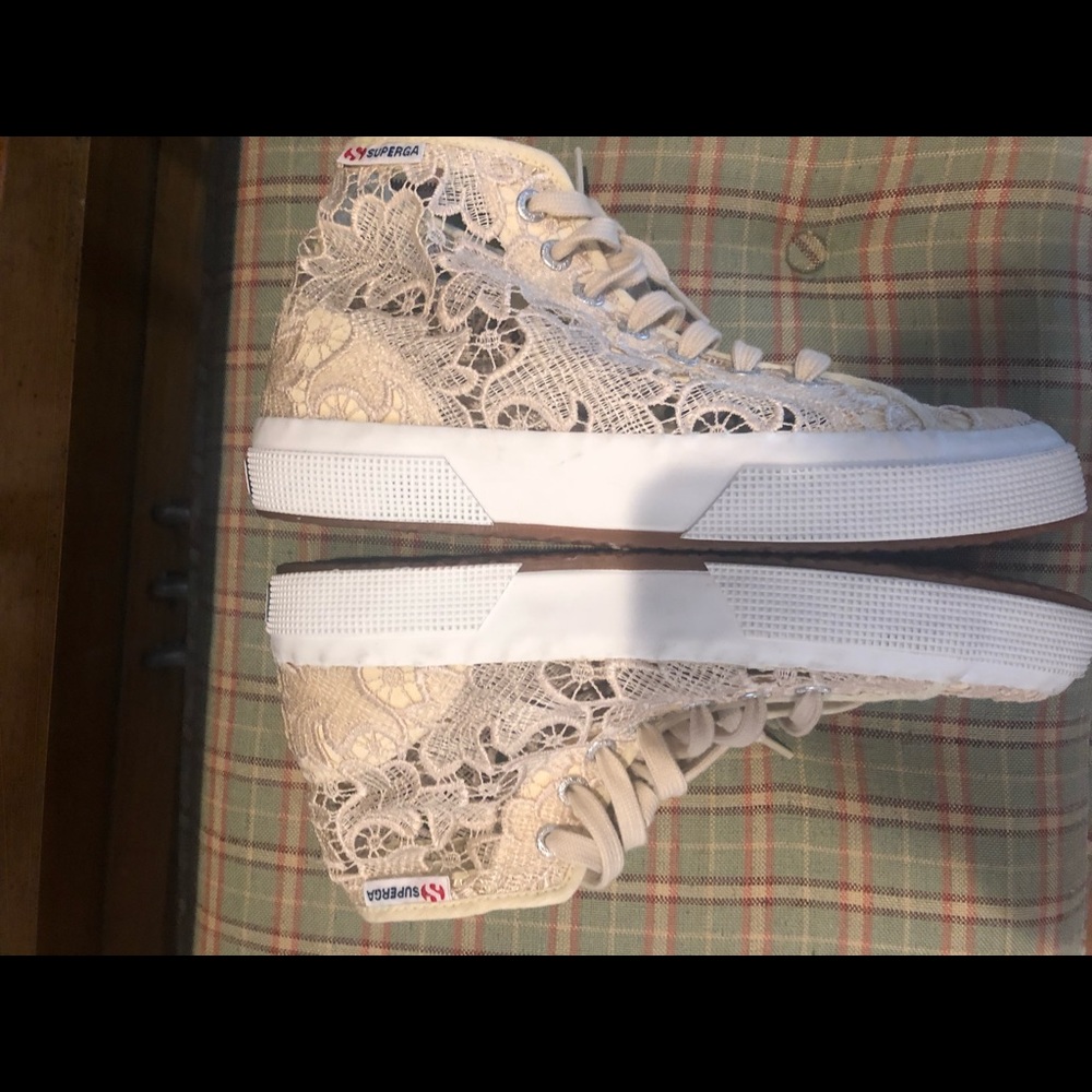 Superga ivory lace high tops - Picture 6 of 6